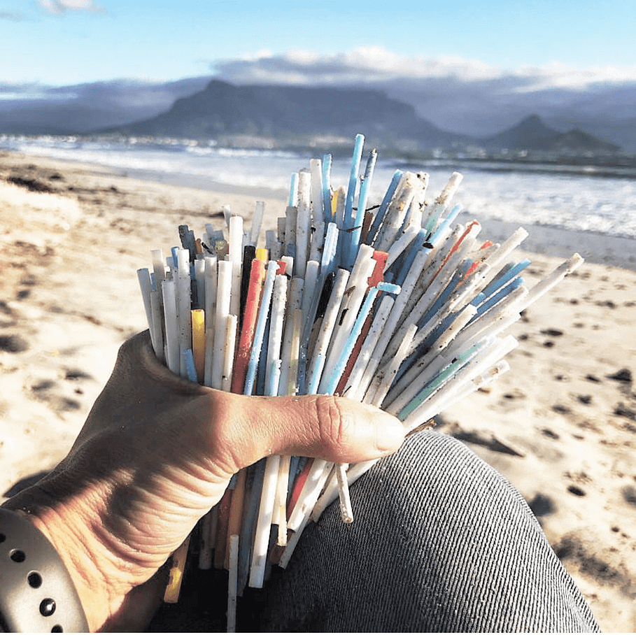 Plastic straws waste
